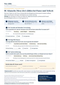 Vorschau der Checkliste BU-Klauseln: eine Seite zum Ausdrucken